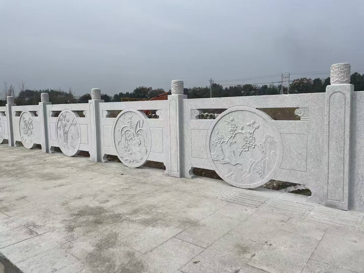 唐山芝麻白河道栏杆 石材栏杆